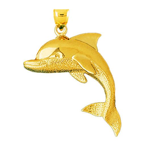 Image of ID 1 14K Gold Joyful Dolphin Pendant