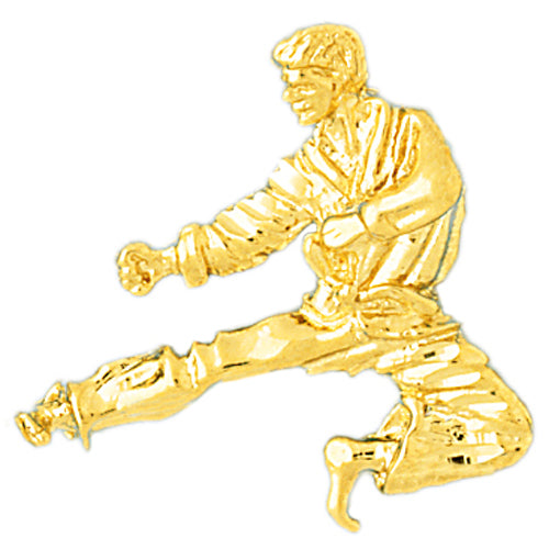 Image of ID 1 14K Gold Karate Figure Pendant