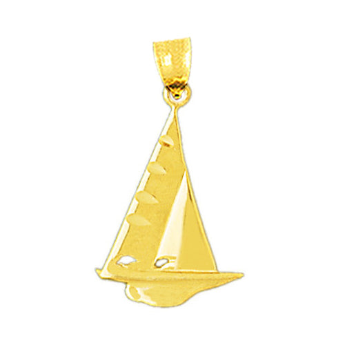 Image of ID 1 14K Gold Ketch Sailboat Charm