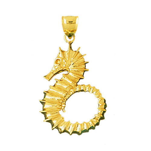 Image of ID 1 14K Gold Large Seahorse Pendant