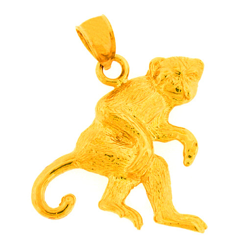 Image of ID 1 14K Gold Lemur Monkey Pendant