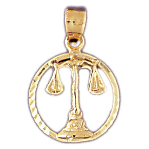 Image of ID 1 14K Gold Libra Zodiac Circle Charm