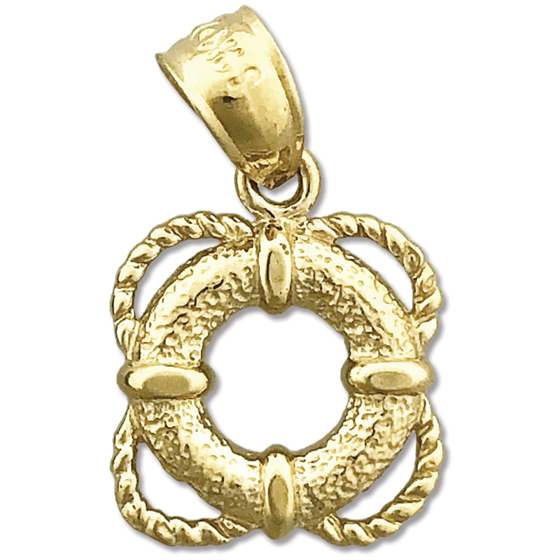 Image of ID 1 14K Gold Life Preserver Charm