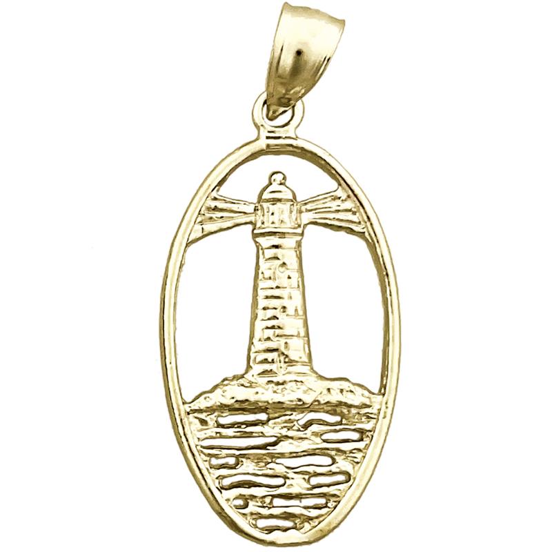 Image of ID 1 14K Gold Lighthouse Medallion