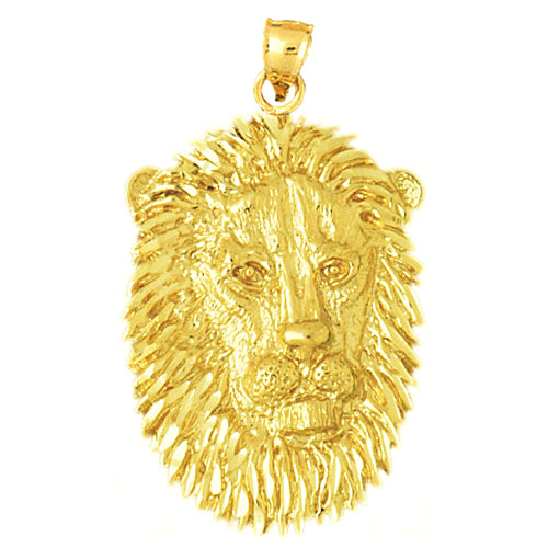 Image of ID 1 14K Gold Lion Face Pendant