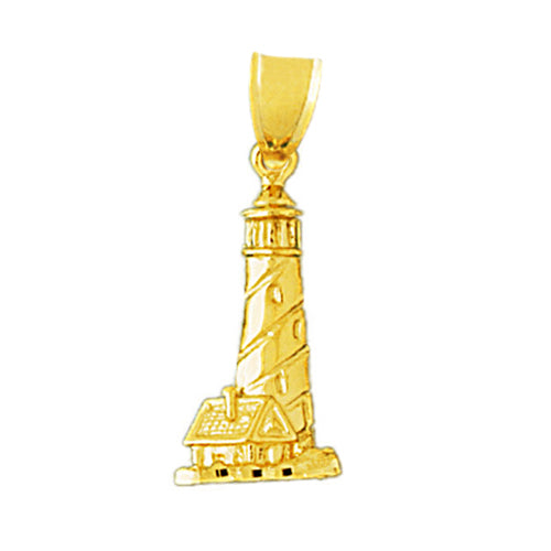 Image of ID 1 14K Gold Little House Lighthouse Charm