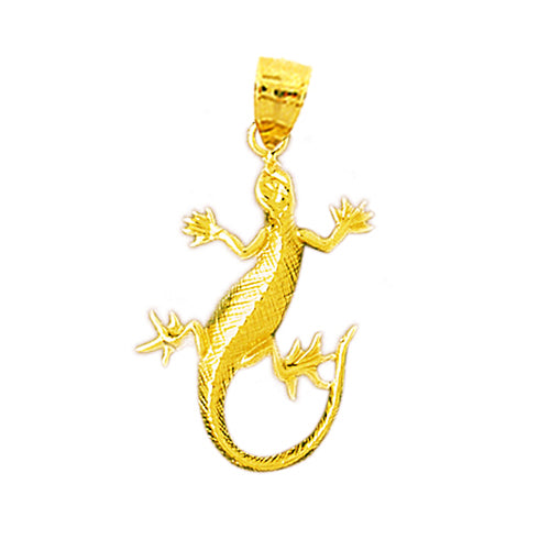 Image of ID 1 14K Gold Long Tail Lizard Pendant