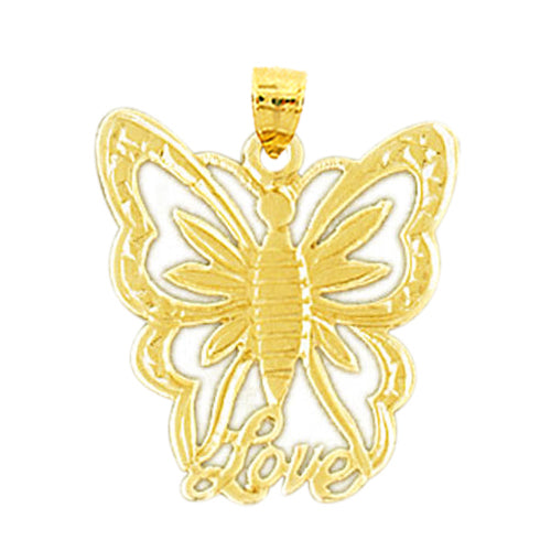 Image of ID 1 14K Gold Love Butterfly Pendant