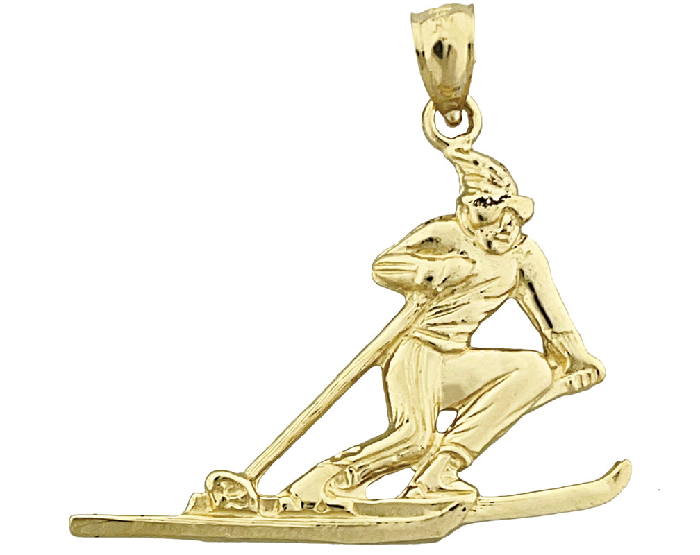 Image of ID 1 14K Gold Male Skiing Pendant