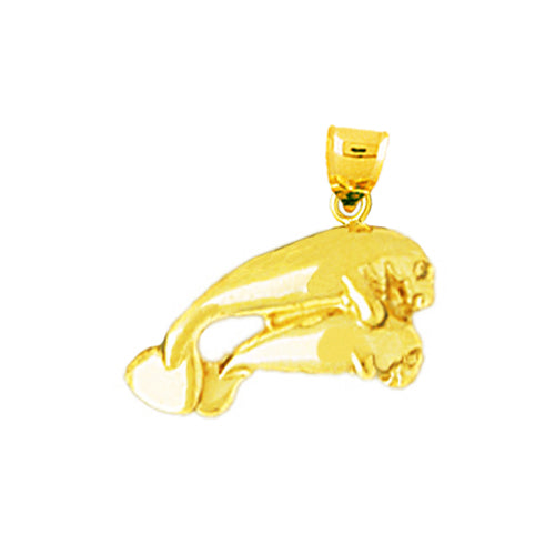 Image of ID 1 14K Gold Manatee and Calf Charm
