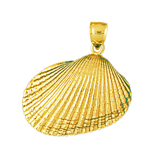 Image of ID 1 14K Gold Marine Mollusc Clam Shell Pendant