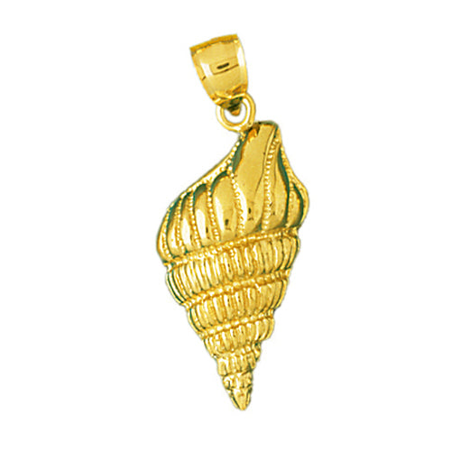 Image of ID 1 14K Gold Marine Mollusk Gastropod Seashell Pendant