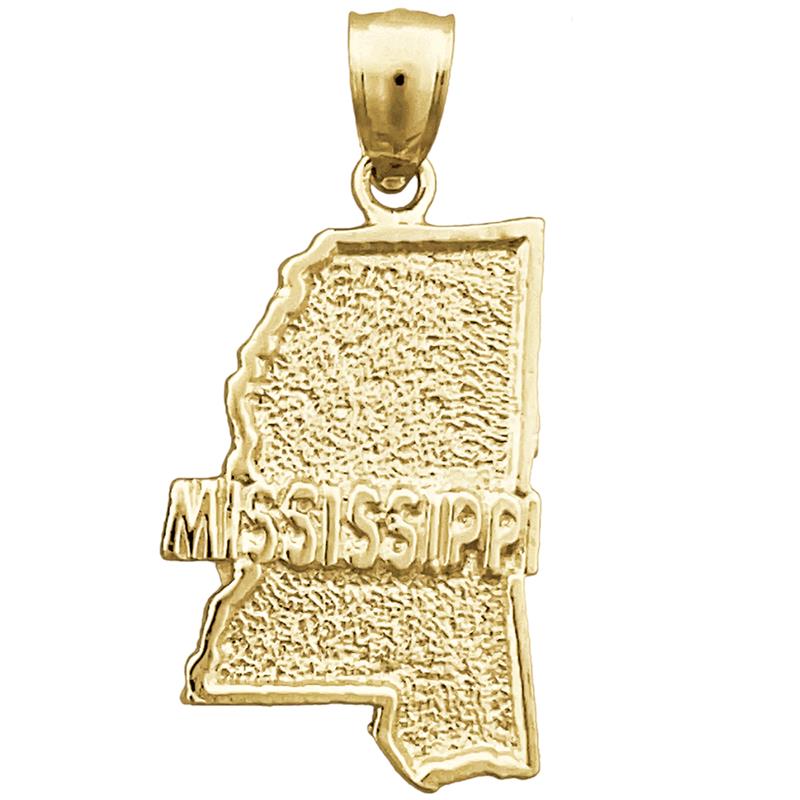 Image of ID 1 14K Gold Mississippi State Map Charm
