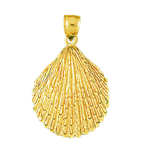 Image of ID 1 14K Gold Mollusc Bivalve Shell Pendant