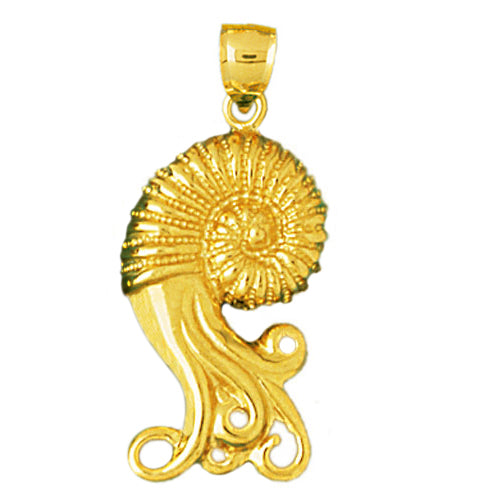 Image of ID 1 14K Gold Mollusc Cephalopod Nautilus Pendant