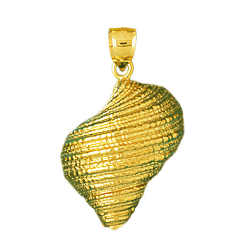 Image of ID 1 14K Gold Mollusk Gastropod Seashell Pendant