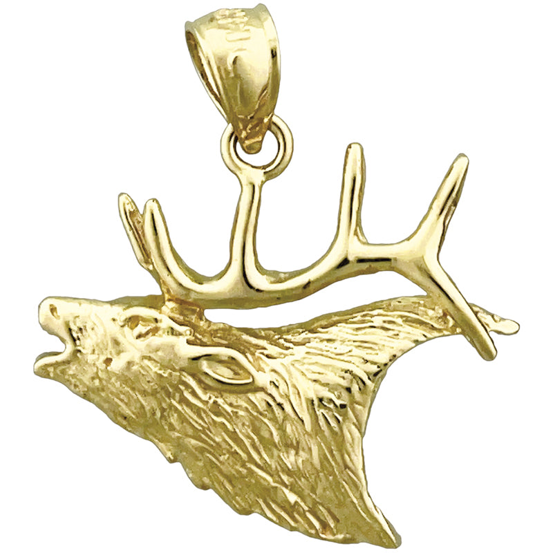 Image of ID 1 14K Gold Moose Head Pendant