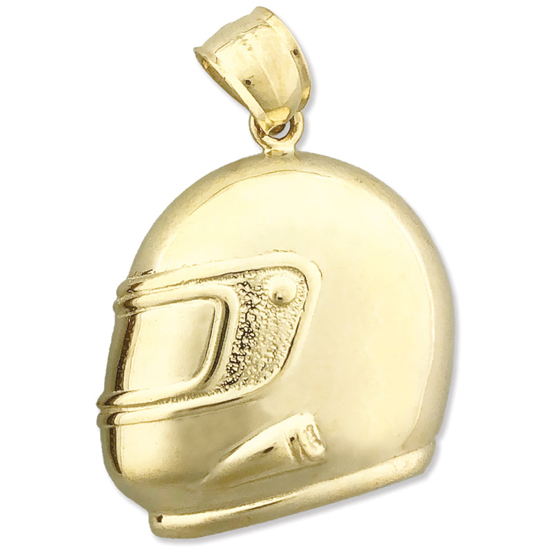 Image of ID 1 14K Gold Motorcycle Helmet Pendant