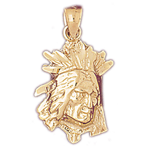 Image of ID 1 14K Gold Native American Head Charm