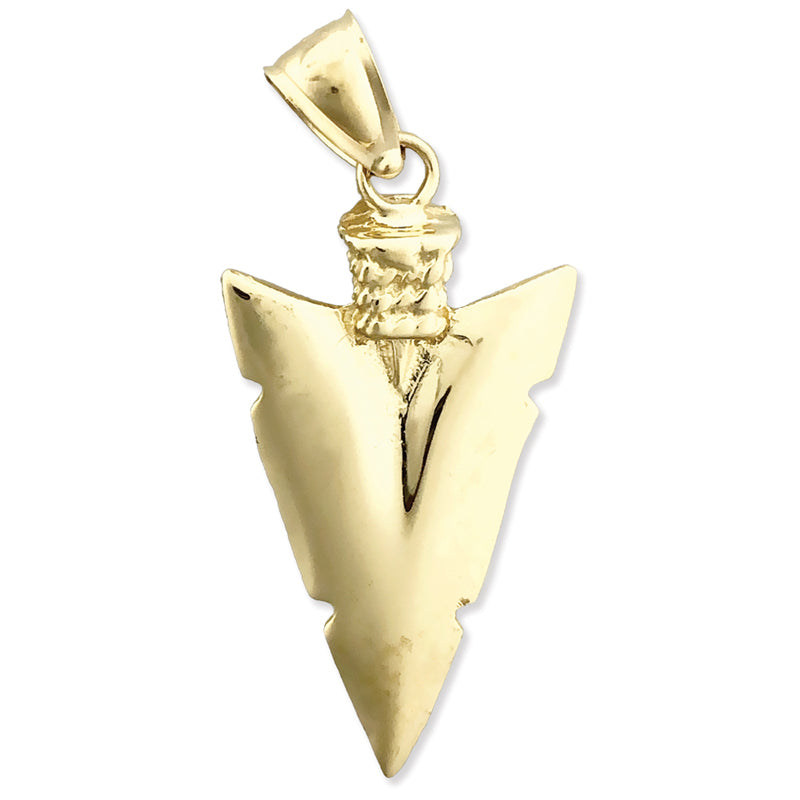 Image of ID 1 14K Gold Native Indian 3D Arrowhead Pendant