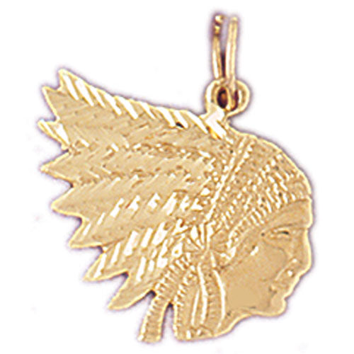 Image of ID 1 14K Gold Native Indian Bonnet Charm