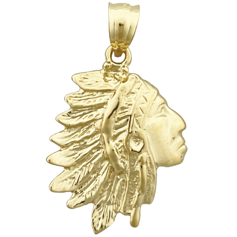 Image of ID 1 14K Gold Native Indian Head Charm