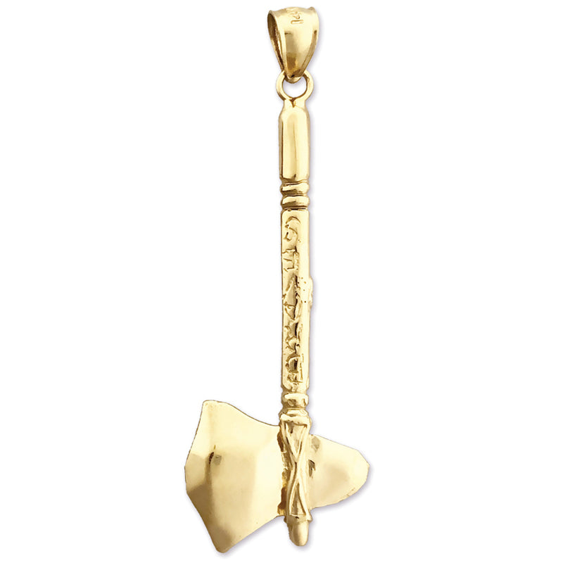 Image of ID 1 14K Gold Native Indian Tomahawk Pendant
