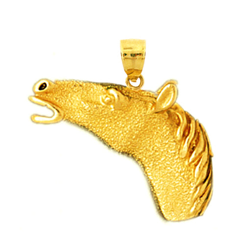 Image of ID 1 14K Gold Neighing Horse Pendant