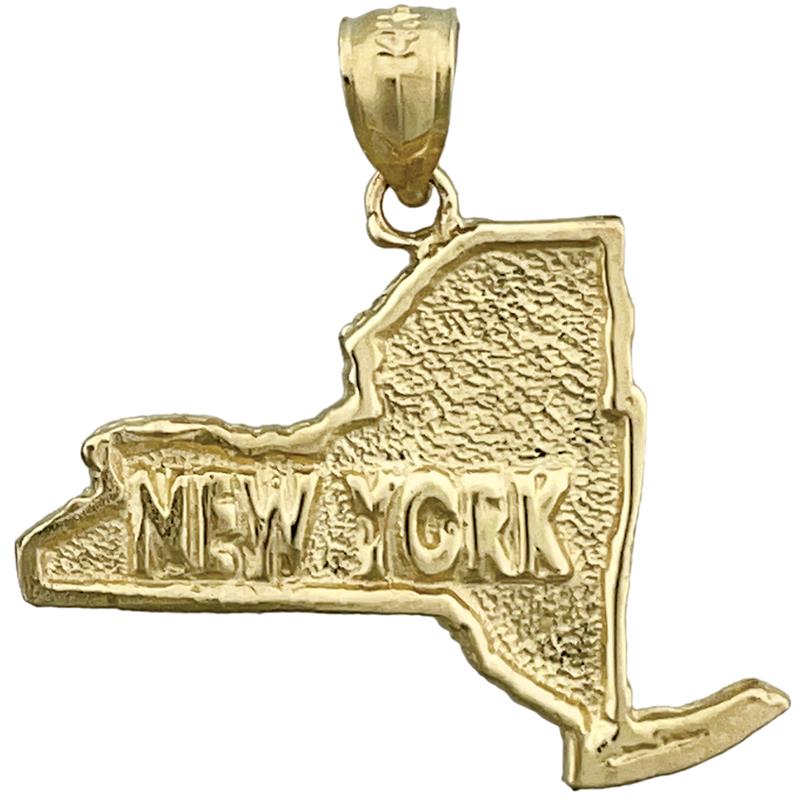 Image of ID 1 14K Gold New York State Map Pendant