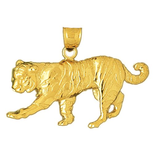 Image of ID 1 14K Gold Ornate Tiger Pendant
