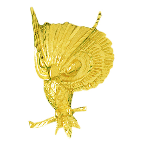 Image of ID 1 14K Gold Owl Fledgling Pendant