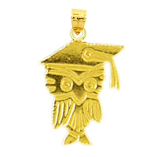 Image of ID 1 14K Gold Owl with Graduation Cap Charm