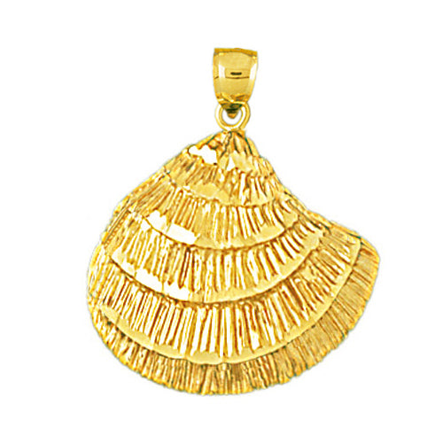 Image of ID 1 14K Gold Oyster Shell Pendant