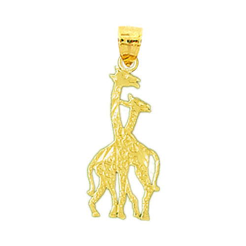 Image of ID 1 14K Gold Pair of Giraffes Pendant