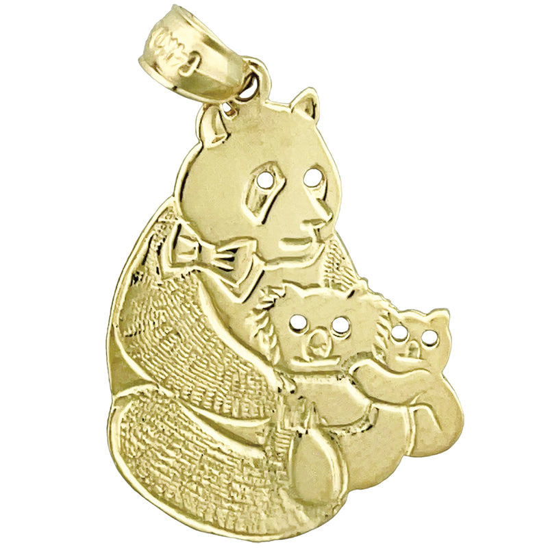 Image of ID 1 14K Gold Panda Bear with Cubs Pendant