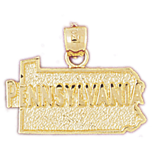Image of ID 1 14K Gold Pennsylvania State Map Charm
