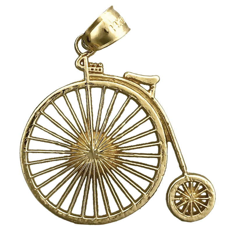 Image of ID 1 14K Gold Penny Farthing Bicycle Pendant