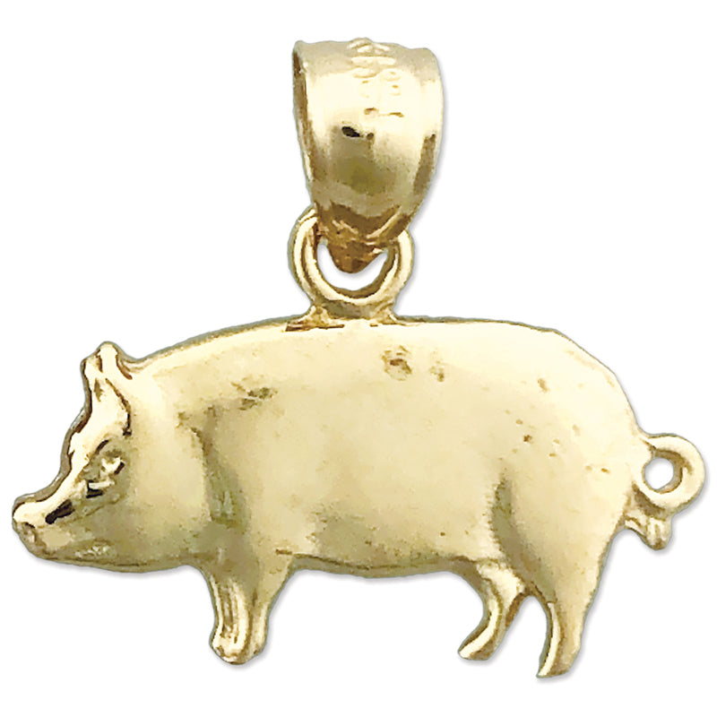 Image of ID 1 14K Gold Pig Charm
