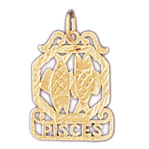 Image of ID 1 14K Gold Pisces Zodiac Charm