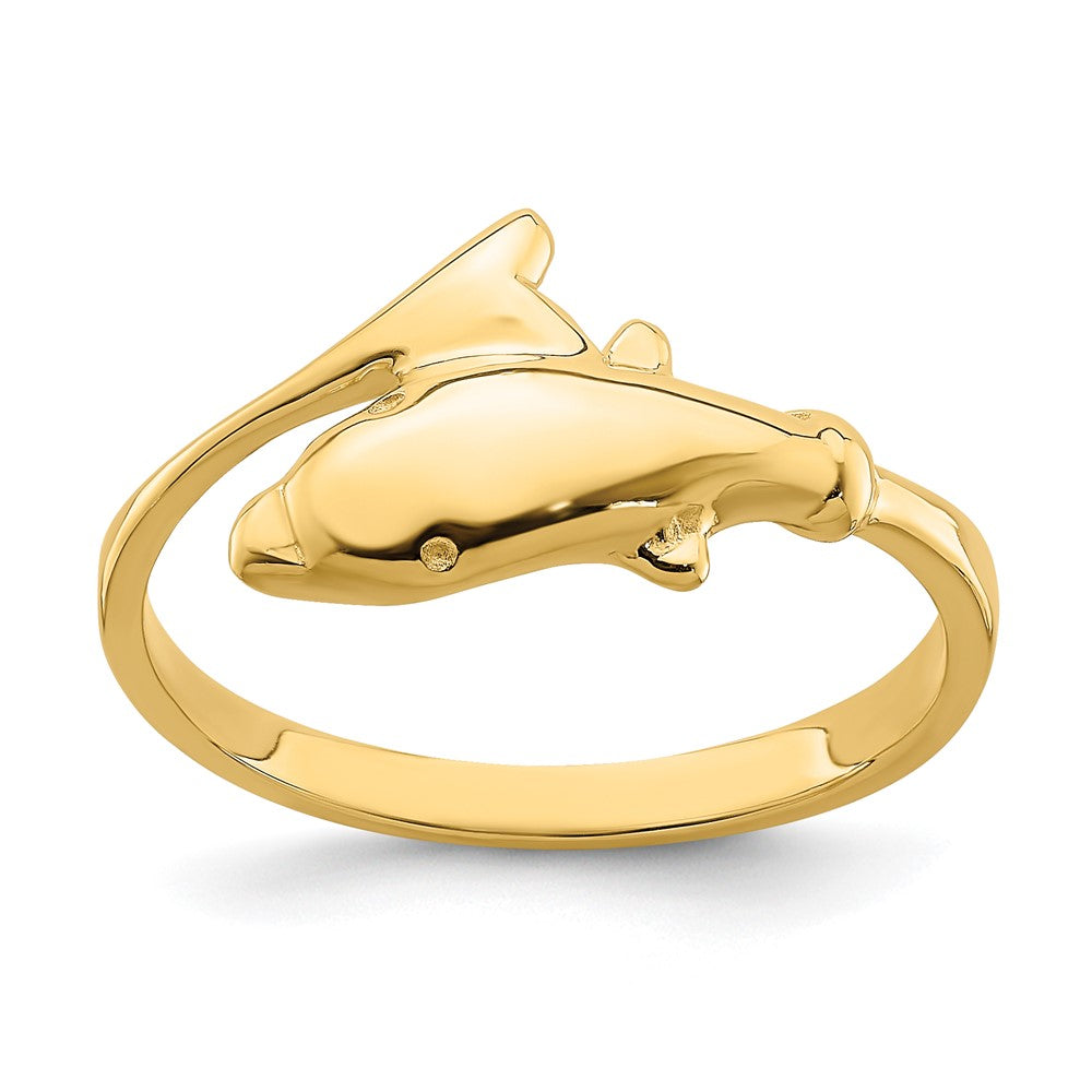 Image of ID 1 14K Gold Polished Dolphin Ring