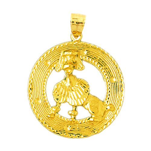 Image of ID 1 14K Gold Poodle Pendant Medallion