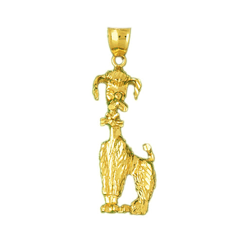 Image of ID 1 14K Gold Poodle with Bow Tie Pendant