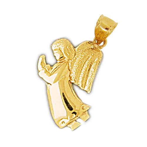 Image of ID 1 14K Gold Praying Flying Angel Charm