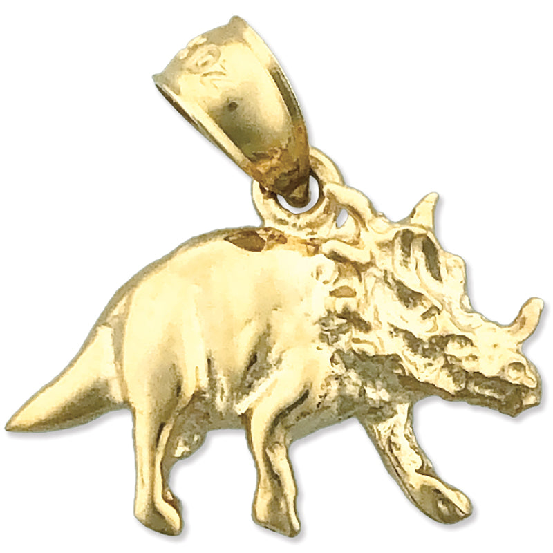 Image of ID 1 14K Gold Prehistoric Triceratops Charm