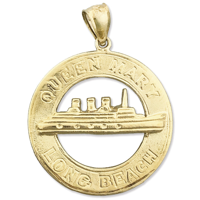 Image of ID 1 14K Gold Queen Mary Long Beach Pendant