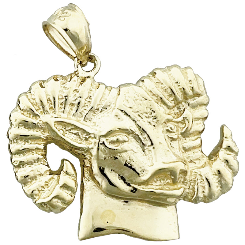 Image of ID 1 14K Gold Rams Head Pendant
