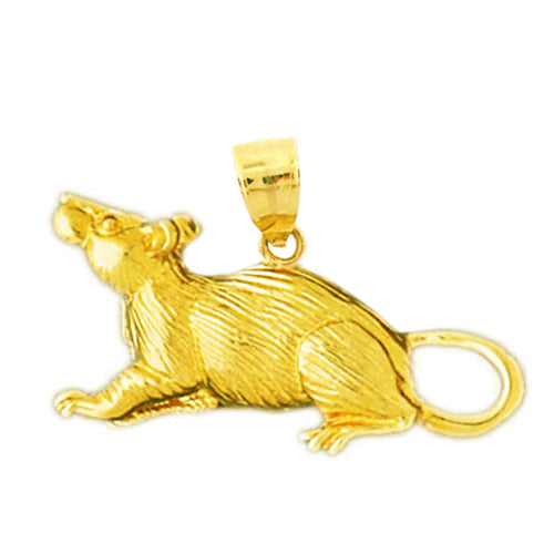 Image of ID 1 14K Gold Rat Pendant