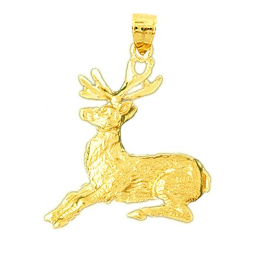 Image of ID 1 14K Gold Reindeer Pendant