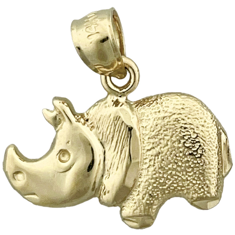 Image of ID 1 14K Gold Rhinoceros Charm
