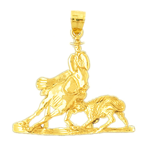 Image of ID 1 14K Gold Rodeo Pendant